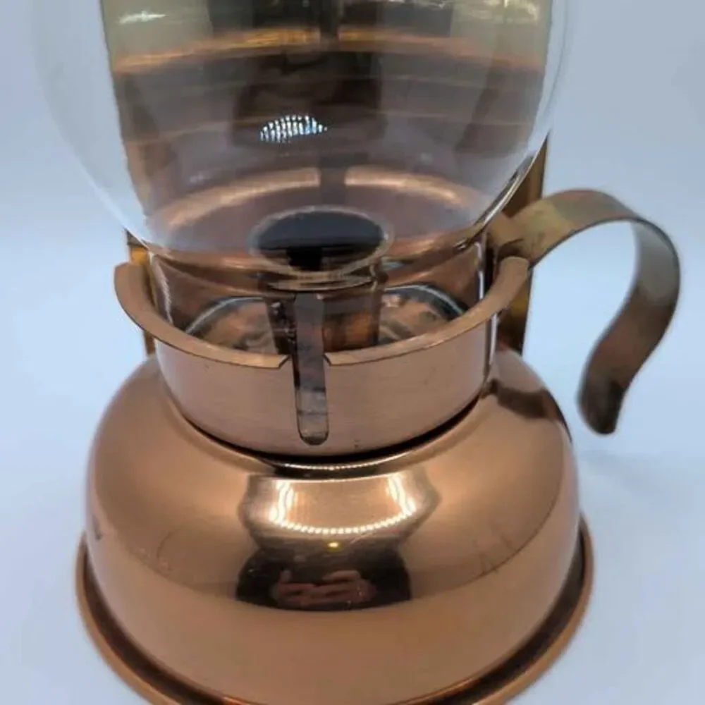 Vintage Coppercraft Guild Copper Hurricane Lamp Candle Holder Wall Sconce Glass